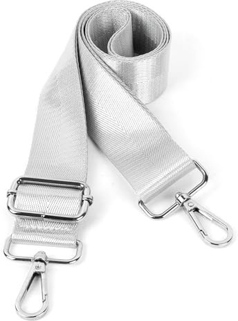 Moorle Tragegurt Tasche, Breit Taschengurt Silber, 3.8 cm Breite Schultergurt Für Taschen Silber, Nylon Schulterriemen Crossbody Bag Damen Breiter Gurt, Verstellbarer Schultergurt Taschengurt