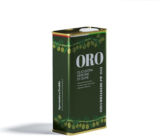 Olio EVO Extravergine di Oliva 100% Italiano Spremuto a Freddo | Olive Raccolte a Mano (5 Litri)