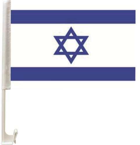 Luxylei Israel-Flagge Für Auto, Kleine Israel-autoflaggen, 30 X 45 cm, Unterstützt Israel-autofensterflagge Halterungsclip, Fahrzeugdekorationen