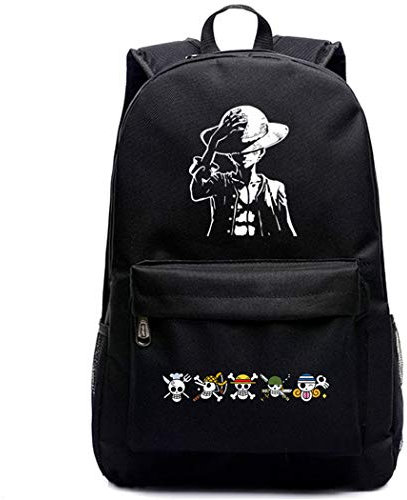 WANHONGYUE Lumineux One Piece Anime Cosplay Backpack Sac à Dos Loisir Sac de Court Voyage Noir /1