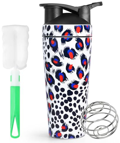HNCY Edelstahl Shaker 750ml, Eiweiß Shaker mit Kugel, Protein Shakers Edelstahl, Eiweißshaker, Tragbarer Workout Wasserbecher, BPA Free/Leak Proof, für Sport, Fitness, Eiweiß