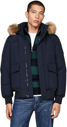 Tommy Hilfiger Herr Rockie Down BOMBER MW0MW37412, Bomberjacka, Blå, XXL, Blå (ökenhimmel), XXL