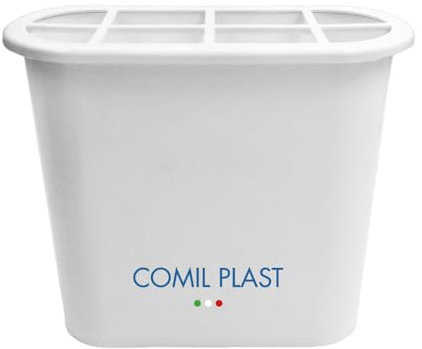 Comil Plast | Portafiori Interno in plastica per Vaso da cimitero Ovale Colore Bianco | Larghezza 16.5 cm, Altezza 16 cm con ghiera in Plastica Inclusa