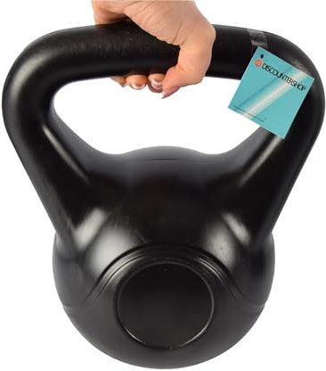 Schwarze Kettlebell 12kg, Kunststoff mit Zement gefüllt, Vielseitig Für Krafttraining und Fitness, 29X25X20cm, Geeignet für Gewichtstraining & Heimfitness