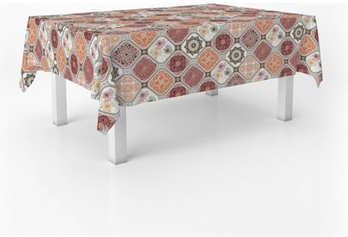 ECOMMERC3 Mantel Hule Antimanchas Mesa Rectangular 100x140 cm Jucar Rojo | Para tener la mesa siempre puesta, impermeable, interior y exterior, cuerpo firme que no se enrolla, acabado liso
