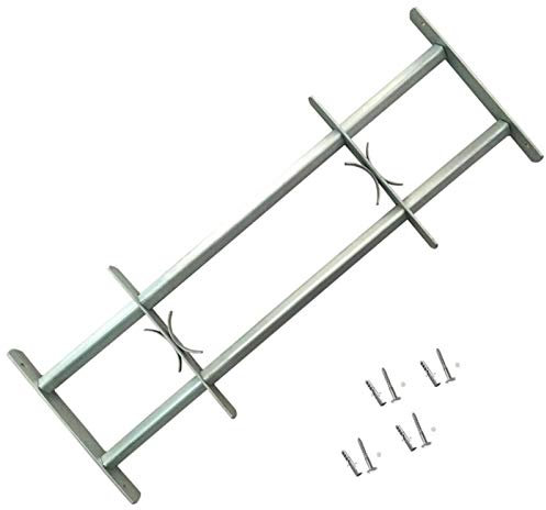 JUDYY Fenstergitter Verstellbar mit 2 Querstäben, Fenstergitter Einbruchschutz, Fenstergitter Sicherheit, Kellerfenster Gitter, Fenstergitter Einbruchschutz Aussen, 1000-1500 mm