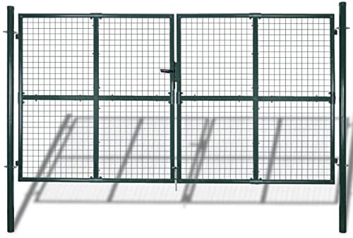 Sufrk Zauntor Doppeltor aus pulverbeschichtetem Stahl Gartentor DoppelflüGeltor Gartenpforte Zauntor Stabmattenzaun