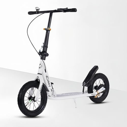 City Roller Kickscooter 290mm XXL Big Wheel Scooter Erwachsene, Klappbarer Cityroller mit Handbremse und Bremse für Erwachsene und Kinder, 150 kg Tragkraft