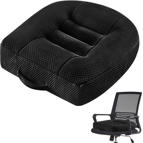 Leikurvo Cojín elevador de asiento para coche, 40 x 40 cm, extraancho, ergonómico, ortopédico, para silla de oficina, coche, silla de ruedas o elevador para adultos