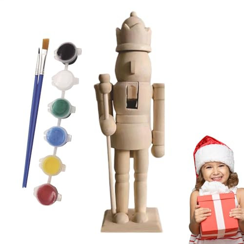 Vriusi Wooden Nutcracker Unpainted, Paint Your Own Nutcracker, Nutcracker Figures Kit, Unfinished Nutcracker Wood, Nutcracker Project, Nutcracker Craft Kit, Nutcracker Paint Set