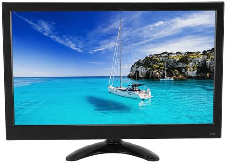 VBESTLIFE Computer Monitor, 14 Inch FHD External Display 1080P Small PC Monitor with BNC, AV, VGA, HDMI, USB Port, Built in Speakers, for PC Laptop Smartphone (UK Plug)
