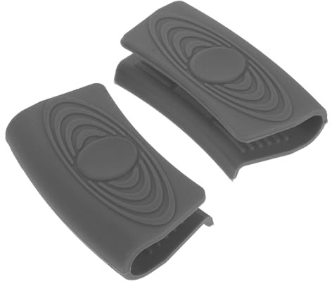 Cabilock Copri Manico Pentola in Silicone Antiscottatura e Antiscivolo, Set 2 Pezzi Grigio, Protezione Termica per Manici Wok, Padelle e Coperchi – Accessori Cucina Sicuri e Pratici
