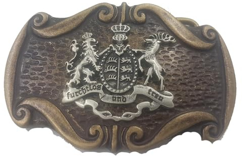 Wechselgürtelschnalle „Bad Württenberg“ in Altmessing – 8,0 x 5,0 cm