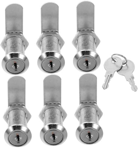 UKCOCO 6set Metal File Cabinet Locks for Office Drawer and Cabinet Security Mailbox Locks for Storage Wardrobe and Desk Use