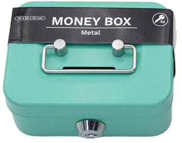 Caisse À Monnaie Verrouillable En Métal, Boite Argent Liquide, Petit Coffre Fort Avec 2 Clés, Petite Caisse Monnaie Billet Piece, Pour Enfant Adultes, 11,5 × 8,5 × 5,8 CM