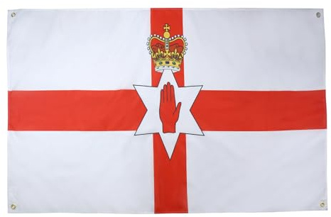 AZ FLAG Bandera Irlanda del Norte 150x90 cm Poliéster Ligero 4 Ojales | Uso interior Enseña norirlandesa Northern Ireland costuras dobles y bordes reforzados con ojales metálicos