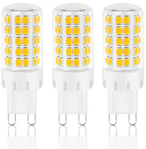 Lampadina LED G9, 8 W, luce bianca calda, 3000 K, GU9, equivalente a lampadina alogena da 60 W, 80 W, senza sfarfallio, lampadine LED G9, AC 220-240 V, angolo di diffusione 360°, confezione da 3