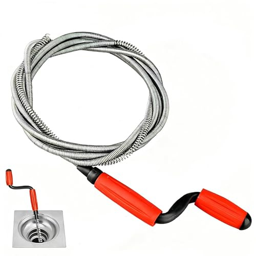OYUUJII Drain Unblocker Tool,5M Plumbing Snake Drain with Spring Drain Rods | Flexible Snake Plunger Wire Rod Clog Remover for Sewer,Bathroom Drainage,Kitchen Sinks,Toilet