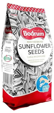 Red Roasted Salted Sunflower Seeds Bod-rum-High Rich Nutty Flavour Delicious Satisfying Healthy Snacks Product of Turkey Origin 300G Pack Of 1