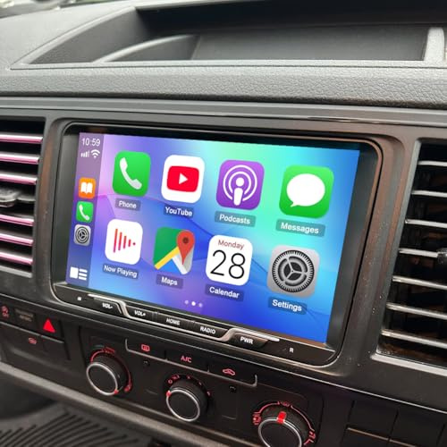 2 32 G bilradio för VW Transporter T5/T6 2010–2020 med trådlös Carplay Android bil, 9 tums pekskärm bil stereo display spelare radio GPS navigationshuvud enhet med Bluetooth WLAN FM RDS SWC