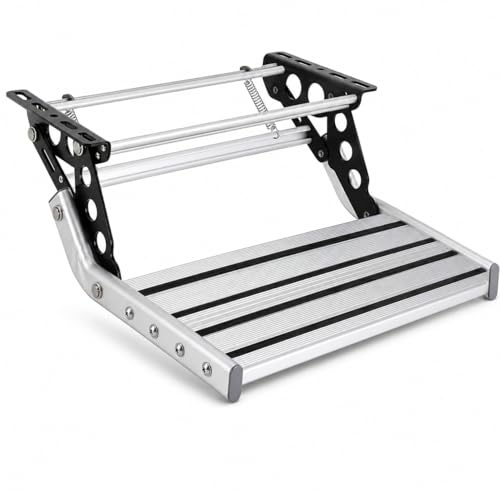 Step Up Safely with This Electric Caravan Step – 12V Powered with Built-in LED Lights, Heavy Duty 200kg Capacity, Retractable Design Perfect for Motorhomes (Manual,Singlelayer)
