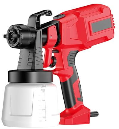 Pistola elettrica a spruzzo con flusso regolabile, serbatoio da 800 ml, 3 modalità di spruzzo, leggera e silenziosa, per pittura domestica e progetti fai da te
