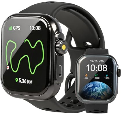 TAREXNOX GPS Smart Watch, 1.85'' HD Screen Smartwatch, Alaex Built-in, 110+ Sports Modes, Activity Tracke with Heart Rate/Sleep Monitor/SpO2, 3 ATM Waterproof Fitness Watch for Android iOS