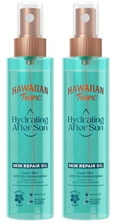 Hawaiian Tropic Hydrating After Sun Skin Nourishing Oil Spray, Aceite Corporal Nutritivo Hidratante Aftersun Prolonga el Bronceado, Después del Sol con Aceites de Jojoba y Aguacate - 150 ml (Pack x 2)