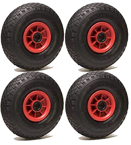 LOT de 4x roue gonflable diable 260 x 85 (3.00-4) alésage 25 mm roulement à rouleaux