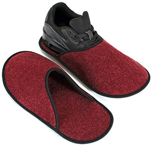 Pantoffelmann Museumspantoffeln ohne ABS Sohle I Größe 41–48 I Überziehbare Filzpantoffeln für Handwerker I Besucherhausschuhe zum Schutz vor Schmutz & Kratzern I Waschbare Gäste-Hausschuhe