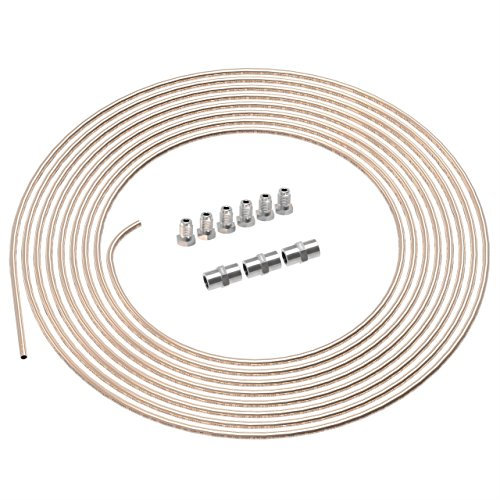 2m Tubo di Freno Ø 4,75 mm Rame-Nickel Kit + 6 raccordi maschi + 3 connettori M10 x 1 DIN 74 234 Set di Tubi di Cupronickel e Accessori dei Freni per Svasatura DIN F