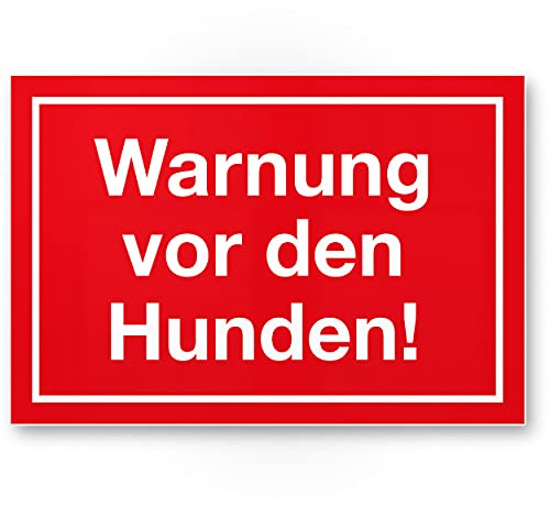 Komma Security Warnung vor Hunden - Hunde Schild Hinweisschild Gartentor Gartenzaun - Türschild Haustüre Warnschild Abschreckung Einbruchschutz - Achtung Vorsicht Hund