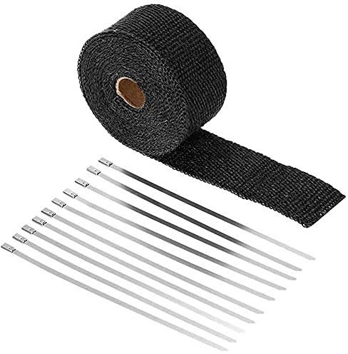 OcioDual 10m Hitzeschutz Band 50mm Fiberglas Auspuff Turbo Heat Wrap + 10 Kabelbinder