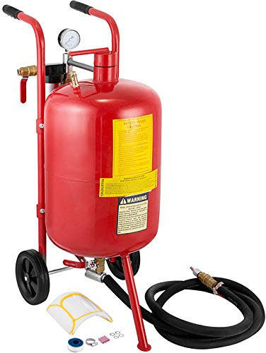 Mophorn Sablière mobile à air comprimé 40 l - Sableuse mobile - 10 gallon - Machine de sablage de 40 l - Rouge