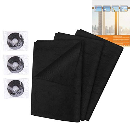 Malla Mosquitera para Ventanas (3 Unidades), Mosquiteras Ventana,Protectora de Insectos para Ventana, 1.3m x1.5m, 3 Rollos De Cintas Autoadhesivas (10mm), Anti Mosquito Malla Protector Kit, Negro