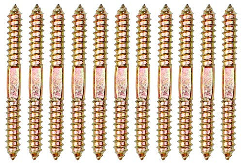 D-Orange 10 Stücke Doppelkopfschraube 10mm*78mm Holzbearbeitung Dübelschraube für Möbel Befestigungsstift