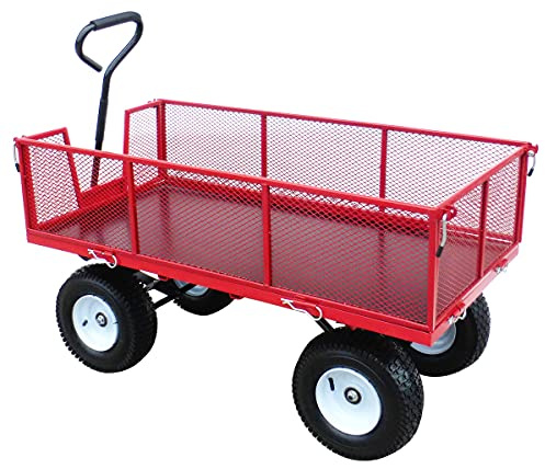 LiftMate Heavy Duty Garden Trolley with Folding Sides (Phenolic Deck) | 350kg Capacity, Large & Lightweight Cart, Garden Trolley on Wheels Heavy Duty