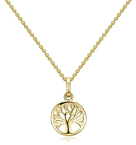 MATERIA by Matthias Wagner Lebensbaum Kette Gold 375 - Goldkette Damen 2,5g massiv 42cm GCO-5