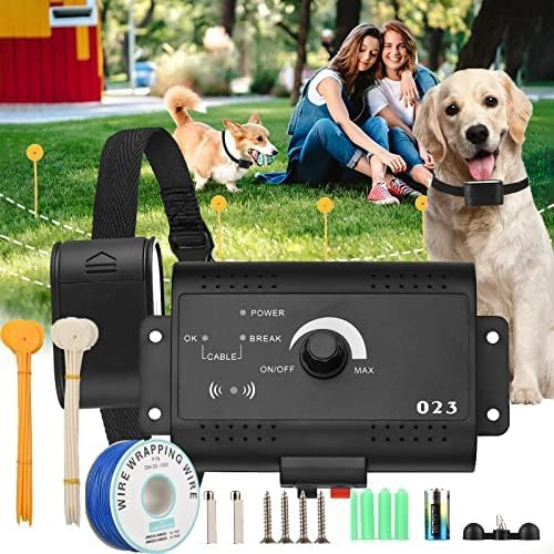 Clôture électrique pour Chien, système de Confinement électronique Souterrain/Souterrain pour Animaux de Compagnie avec Fil réglable de 300 m, récepteur de Collier résistant à l'eau pour Petit Moyen