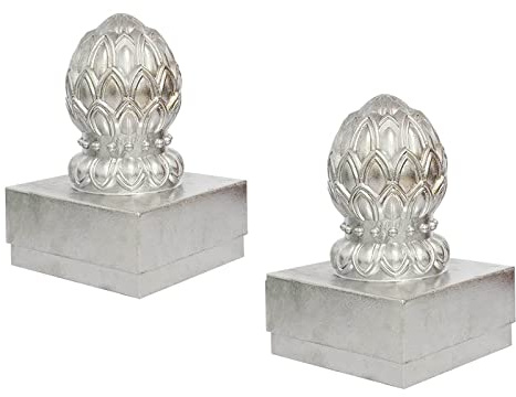 MFFIRE 2 X Chapeau Poteau 10X10 Cm - Chapeau Poteau en Forme De Pyramide en Aluminium pour Poteaux Cour Extérieure Clôture Villa Balcon Couloir Colonne