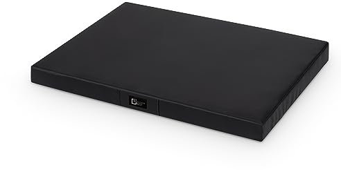 exclusive BED Hundematte Tina Grosse Mittelgroße Kleine Hunde - Hundekissen Hundebett aus Öko-Leder - Waschbar Wasserdicht Kuschelig Langlebig Abriebfest Reißfest (L | 80x60x8cm, Schwarz)