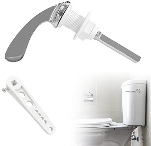 TIANNAIT Poignée de chasse d'eau en métal chromé, 9 cm x 15 cm, proj. 10,5 cm, résistante à la rouille, légère