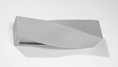 MAZZOLA LUCE Applique da parete in gesso doppia emissione grigio verniciabile per soggiorno moderno