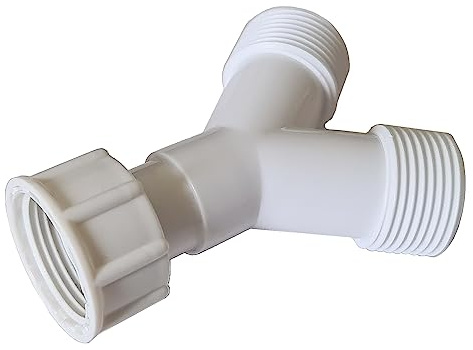 Pipestation Double Appliance Washing Machine Y Connector | BSP 3/4” | Tap Manifold Splitter | Twin Hose Washing Machine Pipe Connector | Twin Appliance Water Feed Splitter | Double Hose Y Connection