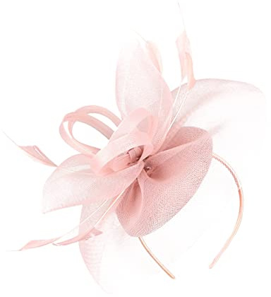 Fascinator Hut Damen Kopfschmuck Hochzeit Hüte Hat Clip Schleier Stirnband Tea Party Mesh Kopfbedeckung Frauen Pillbox Hut Haarschmuck für Kirche Halloween Cocktail Club Rosa