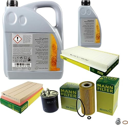 EISENFELS Inspektionspaket Wartungspaket Filterset mit 6L Motoröl 5W-30, Ölfilter, Luftfilter, Kraftstofffilter, Innenraumfilter, Verschlussschraube