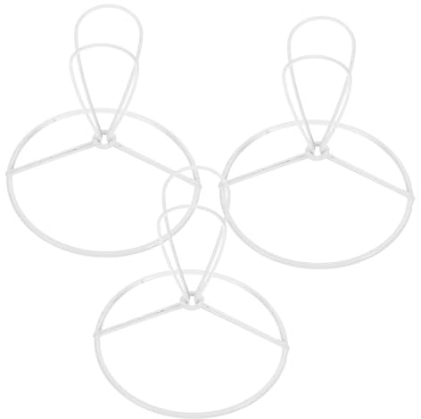 HAKIDZEL 3pcs Iron Lamp Shade Holder Adapter, Round Clip-on Lampshade Frame for Table or Bedside Lamps, White, DIY Lighting Accessory for Candle Shades
