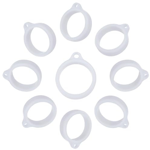 GORGECRAFT 50pcs Anneaux en Caoutchouc de Silicone Anti-Perte Blanc Support de Bande Pendentif en Silicone Étuis Réglables Polyvalents Kit de Transport de Remplacement de Lanière de Collier de 20mm