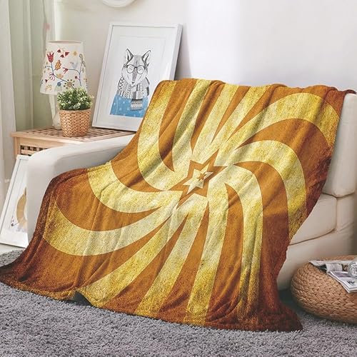 EHOMERY Weiße Kuscheldecke Decke Picknick Kuscheldecke Mit Motiv Decke XXL Sechszackiger Stern Klimaanlagen-Decke Dekorative Weiche Kuscheldecken Gelb 150x130cm