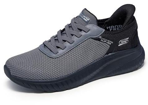 Skechers Herren Hands Free Slip-ins Squad Chaos-Balanced Edge Sneaker, Dunkel_Grau, 44 EU